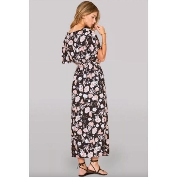 Amuse Society V-Neck Floral Cut Out Maxi Dress Size XS Vacation Party Summer - Picture 3 of 11